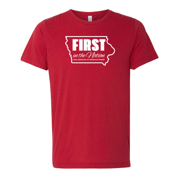 Unisex First in the Nation Red Triblend Tee Thumbnail