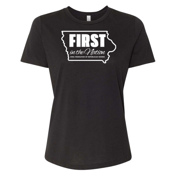 Womens First in the Nation Black Relaxed Triblend Tee Thumbnail